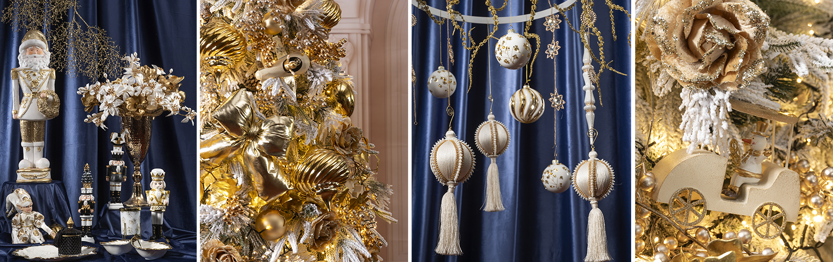Natale stile bianco e oro