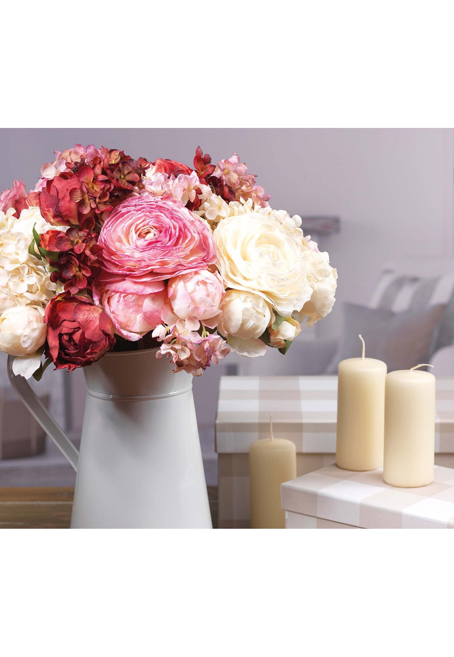 Nature By Kolibri - Set Di 2 Vasi In Zinco Con Motivo Ortensia Rosa, 21 Cm - Stile Vintage Per Piante Grandi