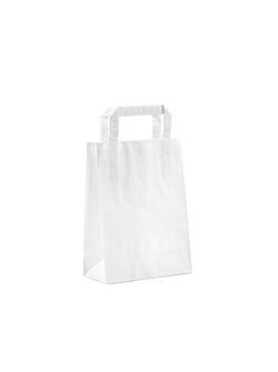 shopper in carta bianca con maniglia piatta