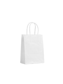 shopper in carta lusso colore bianco con maniglia in cordino di cotone