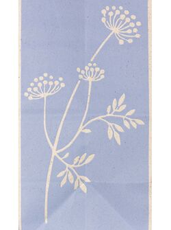 dettaglio soffietto laterale azzurro con fiori colore neutro