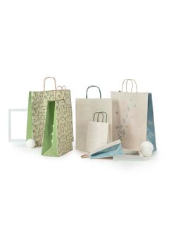 borse in carta erba totalmente riciclate con manici intrecciati