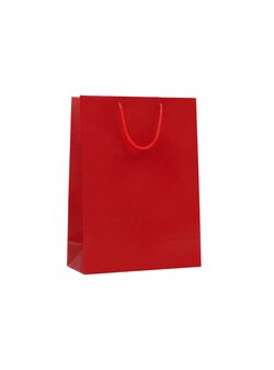 shopper in carta palstificata opaca colore bordeaux