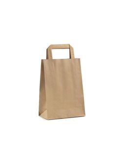 borsa in carta kraft colore avana con maniglia piatta
