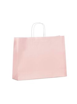 shopper in carta colore rosa antico con maniglie intrecciate