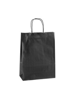 shopper in carta colore nero con maniglie intrecciate shopper in carta colore nero con maniglie intrecciate