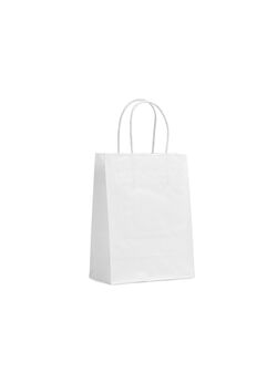 shopper in carta lusso colore bianco con maniglia di cotone