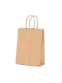 shopper in carta sealing avana con maniglie intrecciate