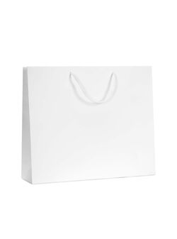 shopper in carta lusso kraft colore bianco 170 gr con maniglia in cordino di cotone