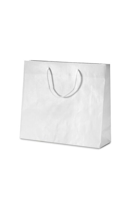 shopper in carta sealing colore bianco e maniglie in cotone