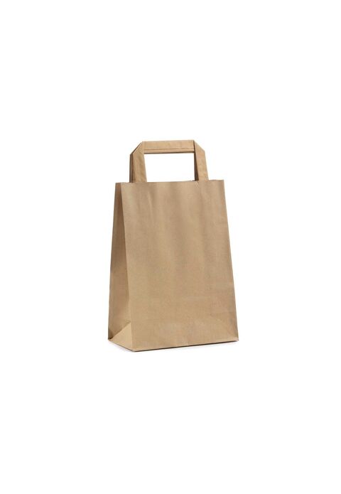 borsa in carta kraft colore avana con maniglia piatta