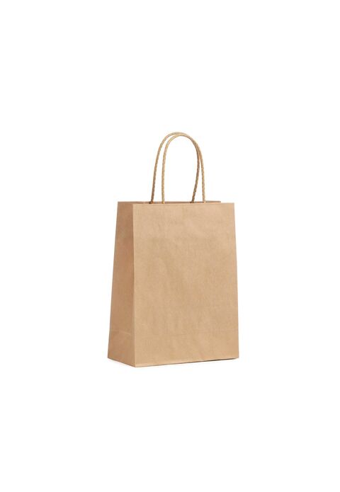 shopper carta lusso colore avana con maniglie di cotone