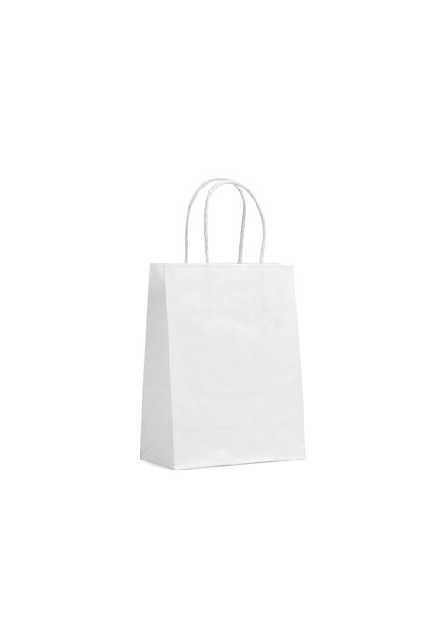 shopper in carta lusso colore bianco con maniglia di cotone