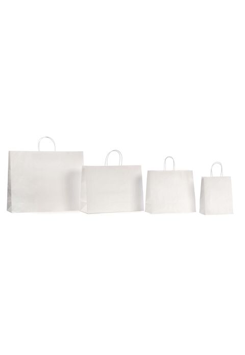 borse in carta lusso con manici in cotone colore bianco