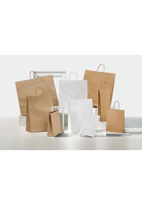 shoppe in carta kraft e maniglie intrecciate