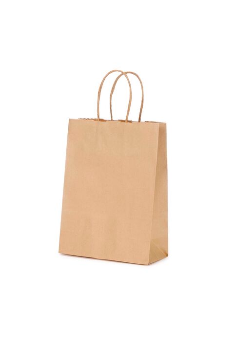 shopper in carta sealing avana con maniglie intrecciate