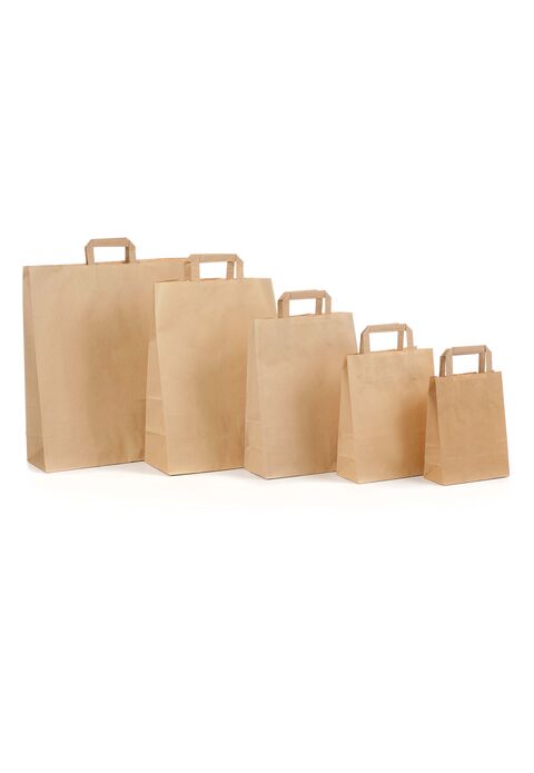 borse in carta sealing con manici piatti colore avana