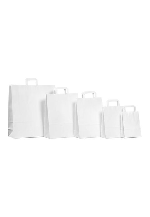 borse in carta kraft colore bianco con manici piatti