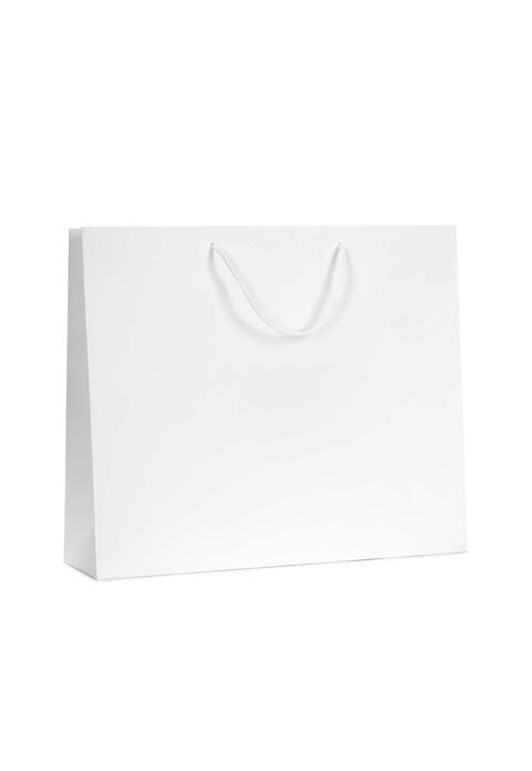 shopper in carta lusso kraft colore bianco 170 gr con maniglia in cordino di cotone
