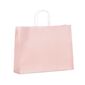 shopper in carta colore rosa antico con maniglie intrecciate