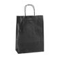 shopper in carta colore nero con maniglie intrecciate