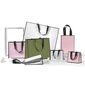 shopper in carta colorate con bordature e maniglie in grosgrain nere