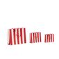 buste in carta lusso stripes rosso bianco con maniglie in grosgrain rosse