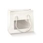 shopper in carta bianca con finestra trasparente e manici in cotone
