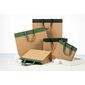 borse in carta avana con striscia e manici in grosgrain in verde o nero