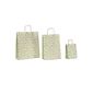 shopper carta erba riciclata al 100% con fantasia salvia verde e maniglia intrecciata