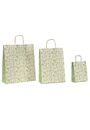 shopper carta erba riciclata al 100% con fantasia salvia verde e maniglia intrecciata