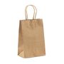 Shopper in Carta Kraft Avana con Maniglia Intrecciata