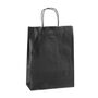 shopper in carta colore nero con maniglie intrecciate