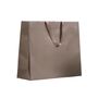Shopper in Carta Lusso colore Tabacco con maniglia di grosgrain in tinta