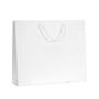shopper in carta Kraft bianca con maniglia in cordino di cotone